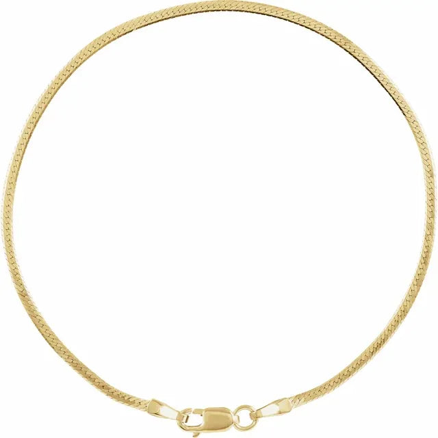14K Yellow Gold Herringbone 7" Chain