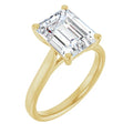 10K Yellow Gold 10x8 mm Emerald Engagement Ring Mounting