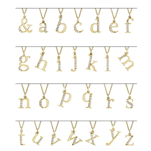 14K Yellow Gold .025 CTW Natural Diamond Lowercase 16" Necklace