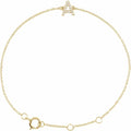 14K Yellow Gold .05 CTW Natural Diamond All Initials 6-7" Bracelet