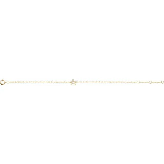 14K Yellow Gold .05 CTW Natural Diamond All Initials 6-7" Bracelet