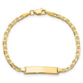 10k Solid Chain/Solid Plate Flat Anchor Link 20x4mm Plate 6 inch Baby/Child ID Bracelet