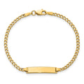 10k Polished Semi-Solid Chain/Solid Plate Cuban Link Baby/Child ID Bracelet