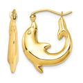 10k Polished Dolphin Hoop Earrings