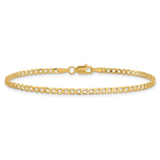 Gold (10K & 14K) Flat Beveled Curb Chains