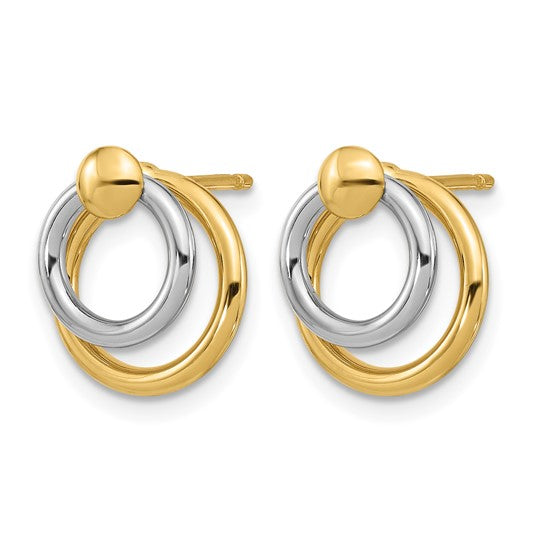 Anyel's 10K Two-tone Polished Post Dangle Earrings