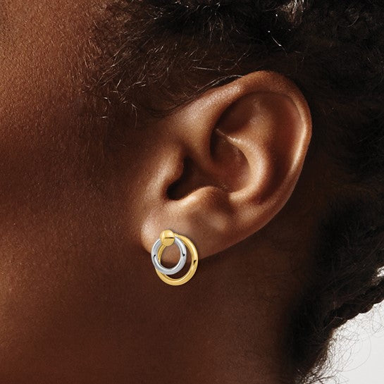 Anyel's 10K Two-tone Polished Post Dangle Earrings