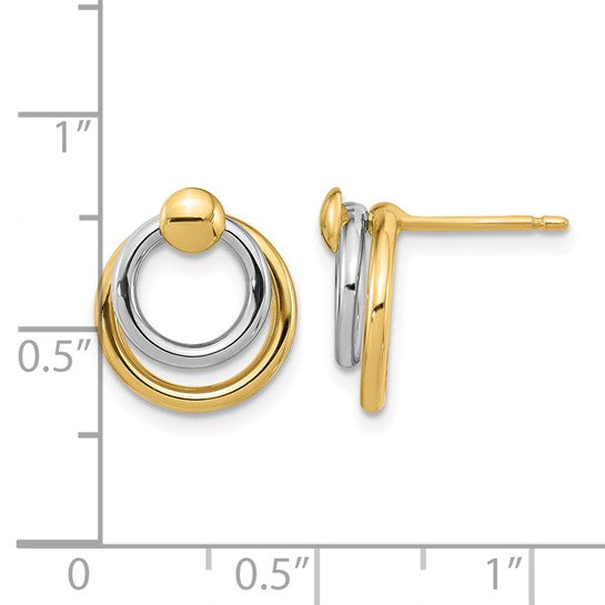 Anyel's 10K Two-tone Polished Post Dangle Earrings