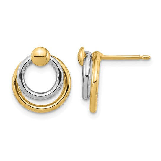 Anyel's 10K Two-tone Polished Post Dangle Earrings