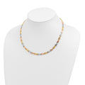Anyel's 10k Tri-color Polished and Brushed D/C Necklace