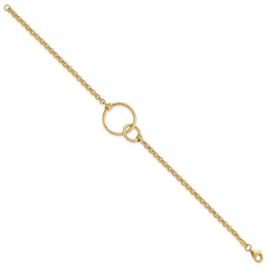Anyel's 10k Polished interlocking Circles Link Bracelet
