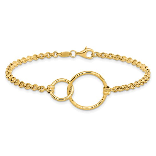Anyel's 10k Polished interlocking Circles Link Bracelet