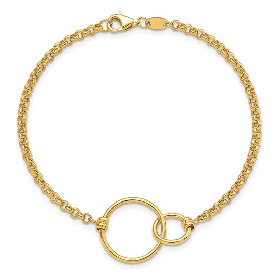 Anyel's 10k Polished interlocking Circles Link Bracelet