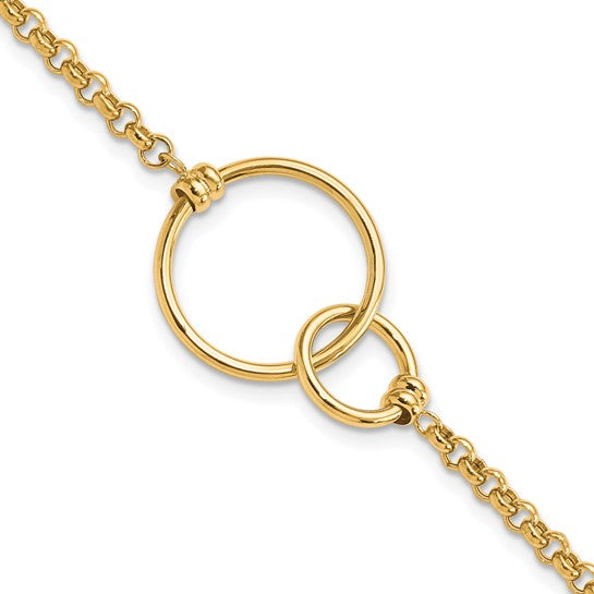 Anyel's 10k Polished interlocking Circles Link Bracelet