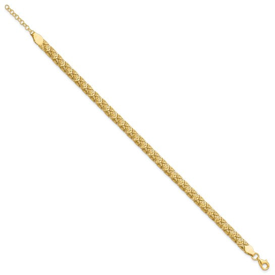 Leslie's 10K Polished Fancy Mermaid Pattern with 1in ext. Bracelet