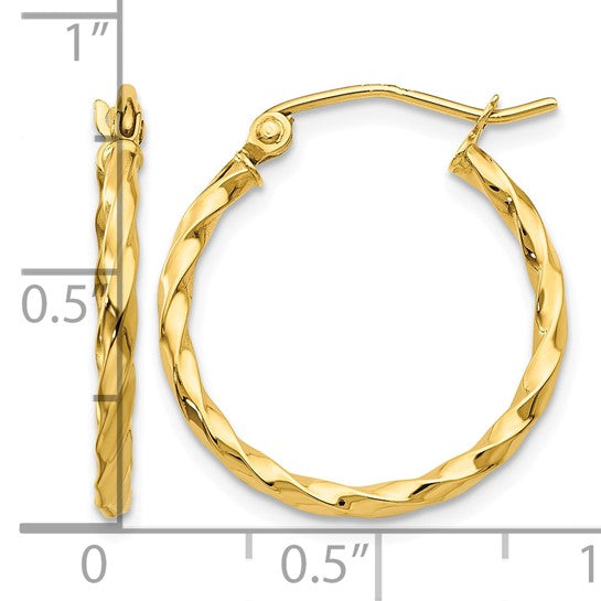 10k Twist Polished Hoop Earring