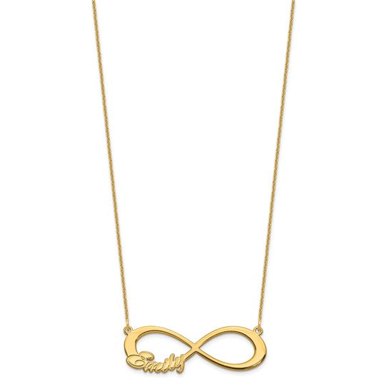 10k Yellow Gold 1 Name Infinity Necklace