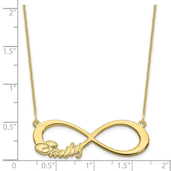 10k Yellow Gold 1 Name Infinity Necklace