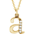 14K Yellow Gold .025 CTW Natural Diamond Lowercase 16" Necklace