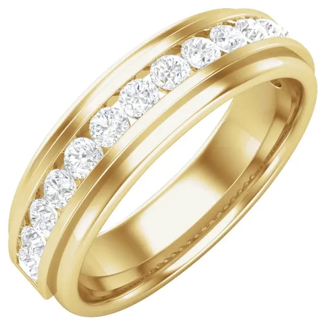 14K Yellow Gold 1/2 CTW Lab-Grown Diamond Channel Set Band