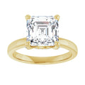 Yellow Gold Asscher Engagement Ring Mounting
