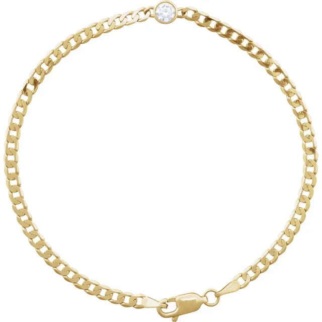 14K Yellow Gold Lab-Grown 7" Bracelet