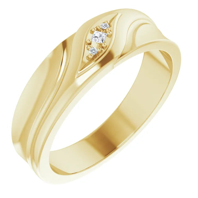10K Yellow Gold 1.5 mm Square Mens Band Mounting