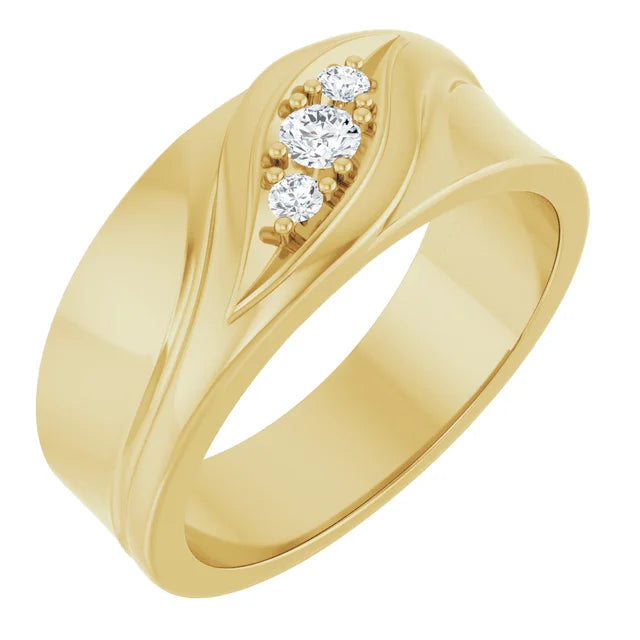 10K Yellow Gold 3 mm Round Mens Band Mounting