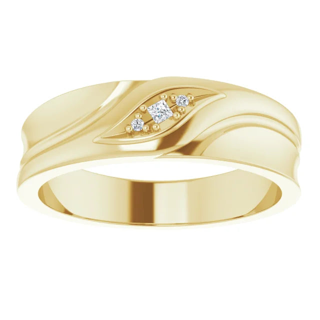 10K Yellow Gold 1.5 mm Square Mens Band Mounting
