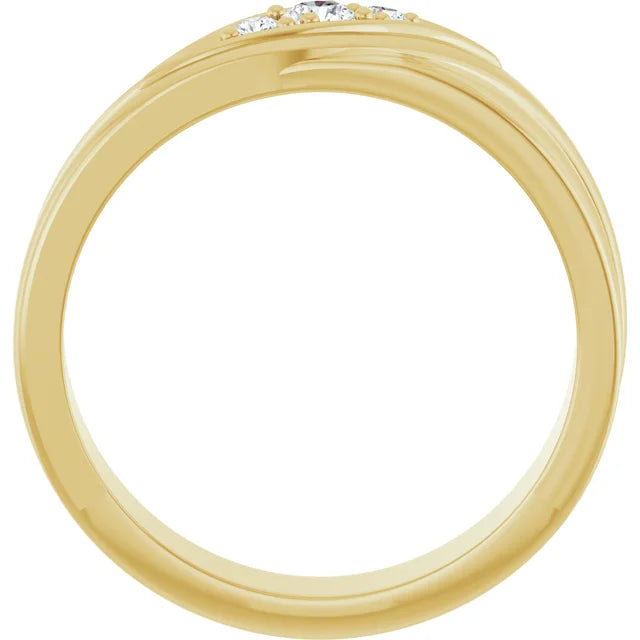10K Yellow Gold 3 mm Round Mens Band Mounting