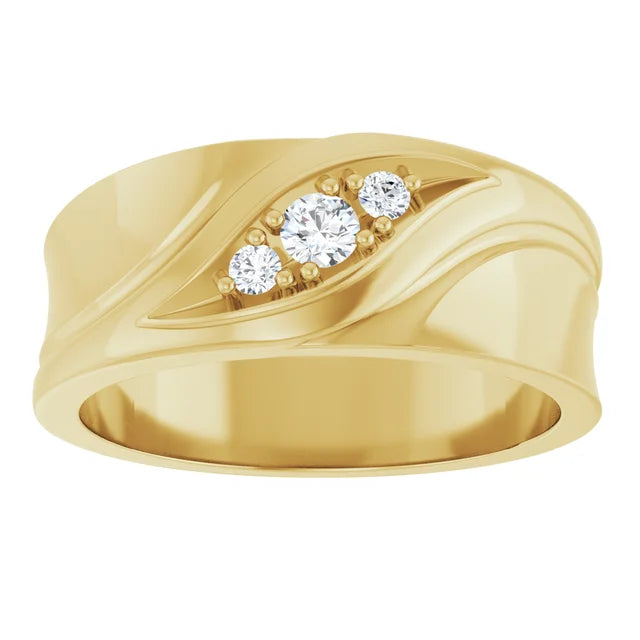 10K Yellow Gold 3 mm Round Mens Band Mounting