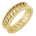 Chain Link Flat Band 10K Yellow Gold 6.3 mm
