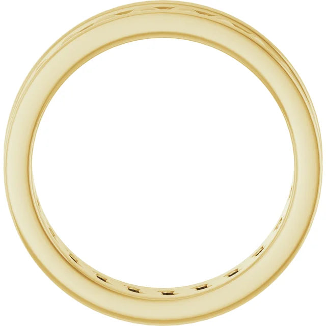 Chain Link Flat Band 10K Yellow Gold 6.3 mm