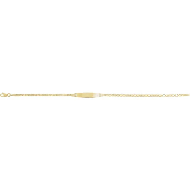14K Yellow Gold Adjustable Anchor Identification 6-7" Bracelet