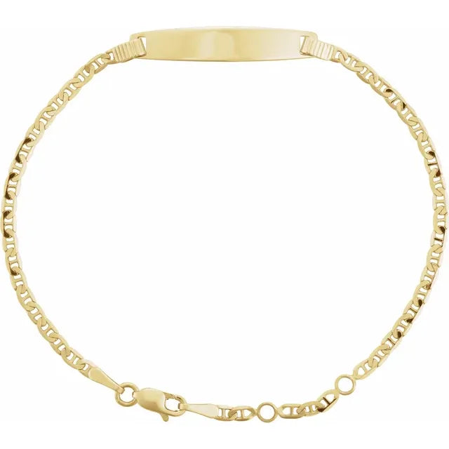 14K Yellow Gold Adjustable Anchor Identification 6-7" Bracelet