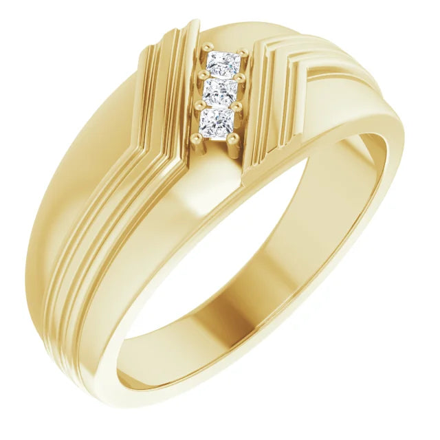10K Yellow Gold 1.75 mm Square Mens Band Mounting