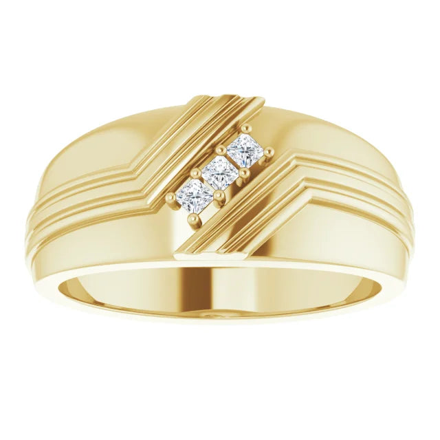 10K Yellow Gold 1.75 mm Square Mens Band Mounting