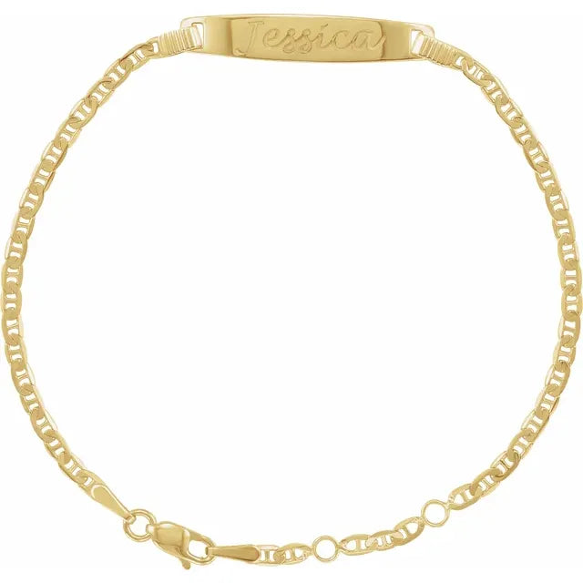 14K Yellow Gold Adjustable Anchor Identification 6-7" Bracelet