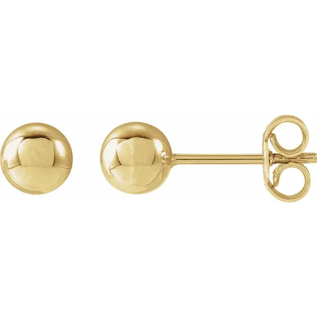 14K Yellow Gold 5 mm Ball Earrings