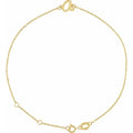 14K Yellow Gold Initial S 6 1/2-7 1/2" Bracelet