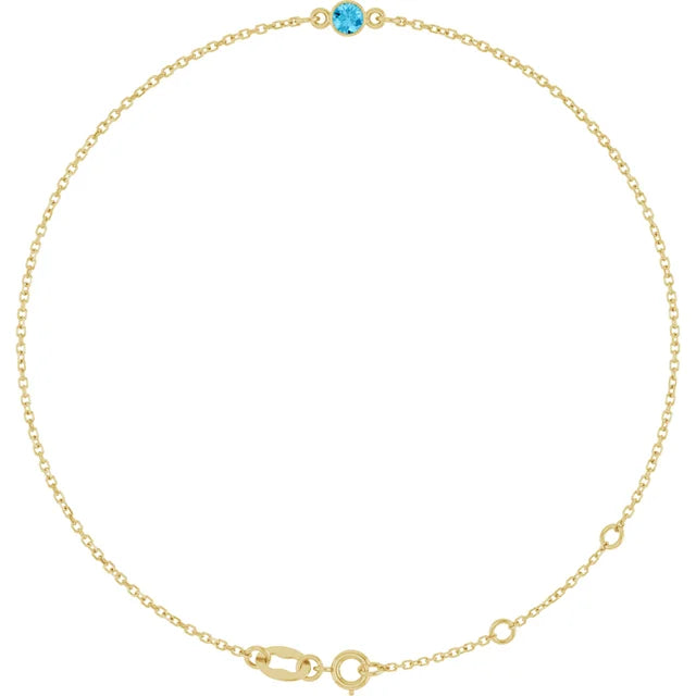 14K Yellow Gold Lab-Grown 6 1/2-7 1/2" Bracelet