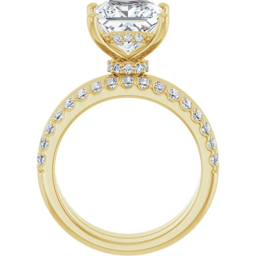 10K Yellow Gold 8 mm Square Engagement Ring Mounting