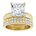 10K Yellow Gold 8 mm Square Engagement Ring Mounting