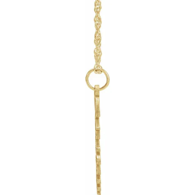 10K Yellow Gold Script Nameplate 16-18" Necklace