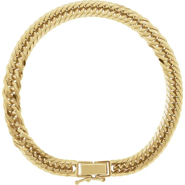 18K Yellow Gold 6.2 mm Diamond-Cut Curb 7 1/2" Chain