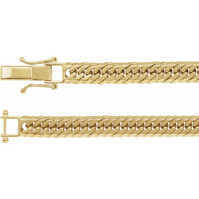 18K Yellow Gold 6.2 mm Diamond-Cut Curb 7 1/2" Chain