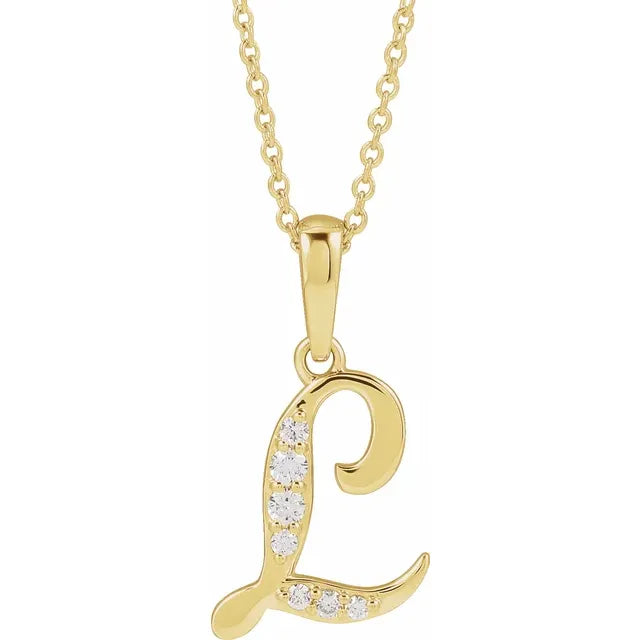 14K Yellow Gold 1/5 CTW Natural Diamond 18" Necklace