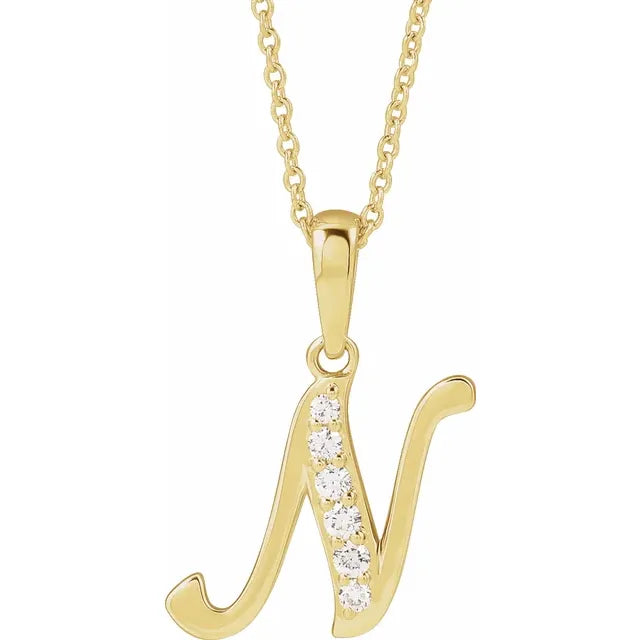 14K Yellow Gold 1/5 CTW Natural Diamond 18" Necklace