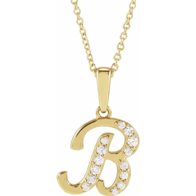 14K Yellow Gold 1/5 CTW Natural Diamond 18" Necklace