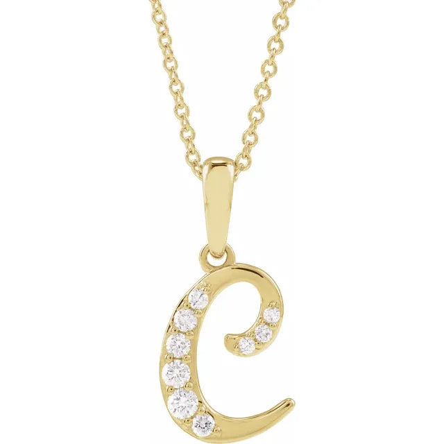 14K Yellow Gold 1/5 CTW Natural Diamond 18" Necklace
